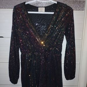 Hannah banana sequin v-neck dress